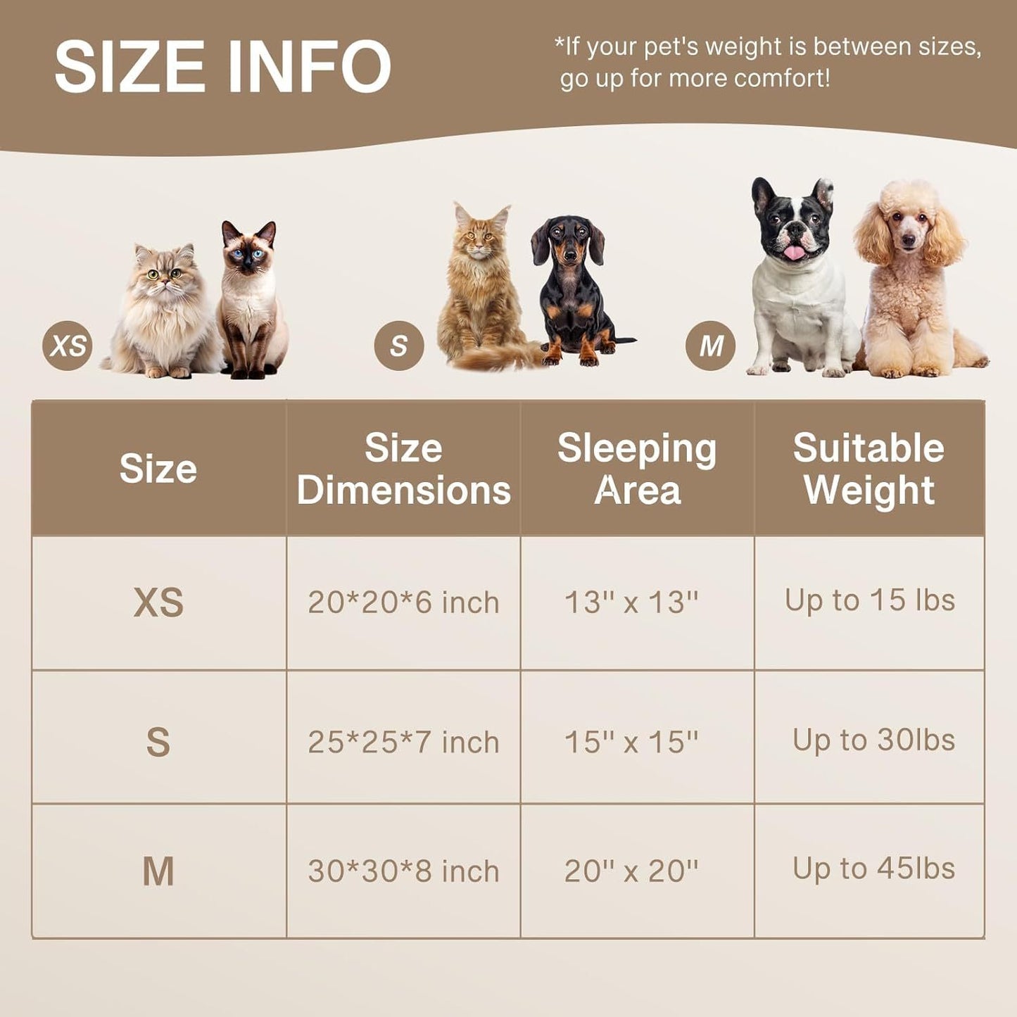 MEWOOFUN Donut Dog Bed For Medium Dogs - Calming Pet Bed With Non-Slip Bottom, Washable For Pets Up To 45 Lbs Light Brown