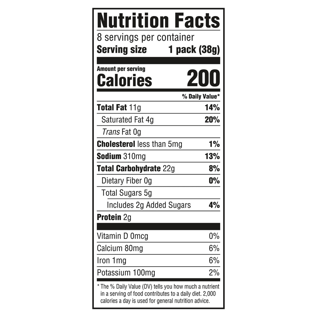 RITZ Cheese Sandwich Crackers, Lunch Snacks, 8 Snack Packs (6 Crackers Per Pack)