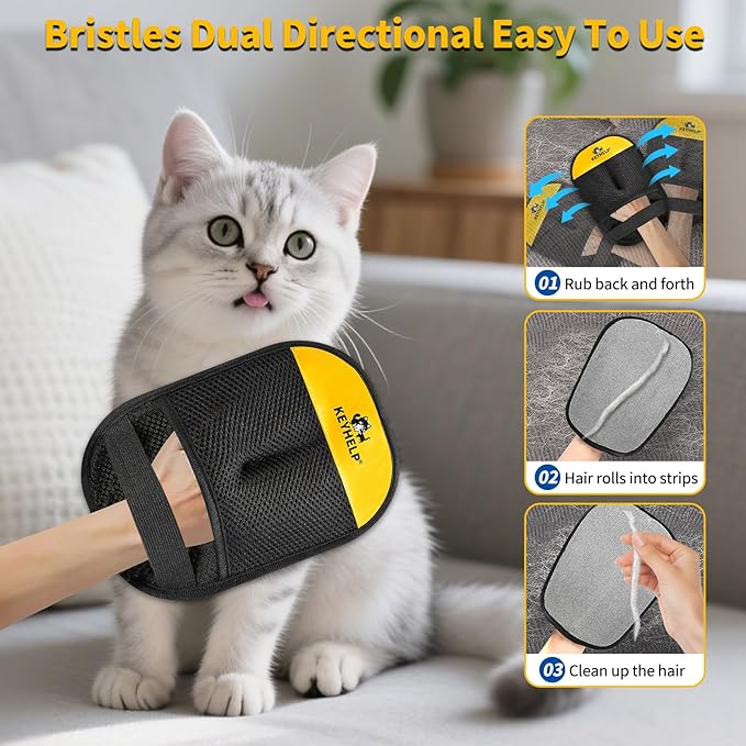 Reusable Pet Hair Removal Glove – Electrostatic Mitt for Dogs, Cats, Furniture & Clothes