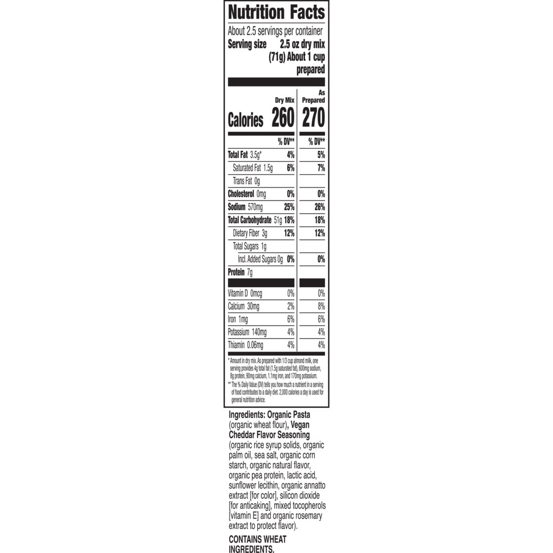 Annie's Vegan Mac and Cheddar Flavor Pasta and Sauce, Organic, Plant Based, 6 oz