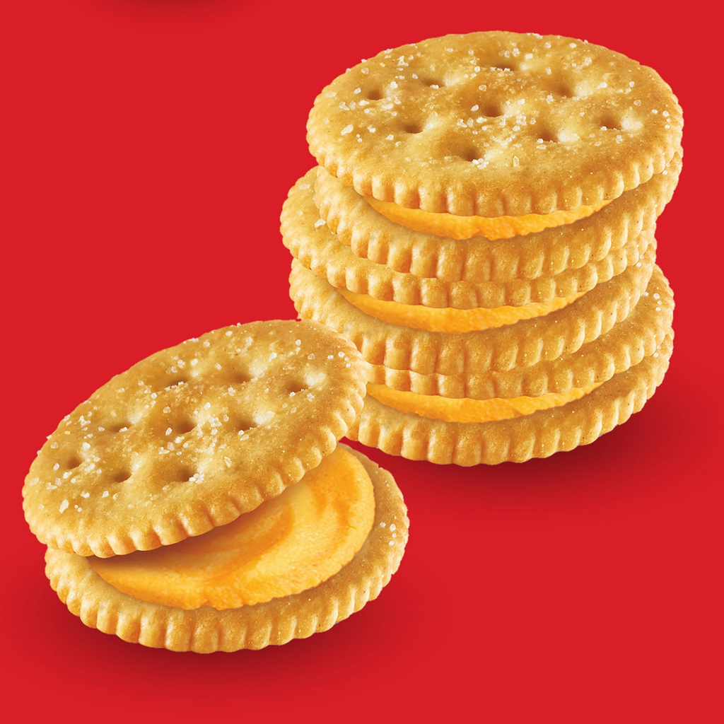 RITZ Cheese Sandwich Crackers, Lunch Snacks, 8 Snack Packs (6 Crackers Per Pack)