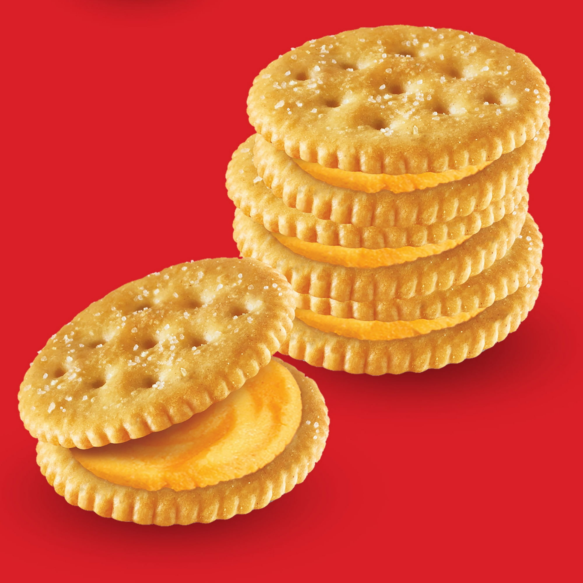 RITZ Cheese Sandwich Crackers, Lunch Snacks, 8 Snack Packs (6 Crackers Per Pack)