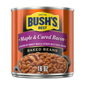 (1 pack) Bush's Maple and Cured Bacon Baked Beans, BBQ Protein Rich Canned Beans, 16 oz Can