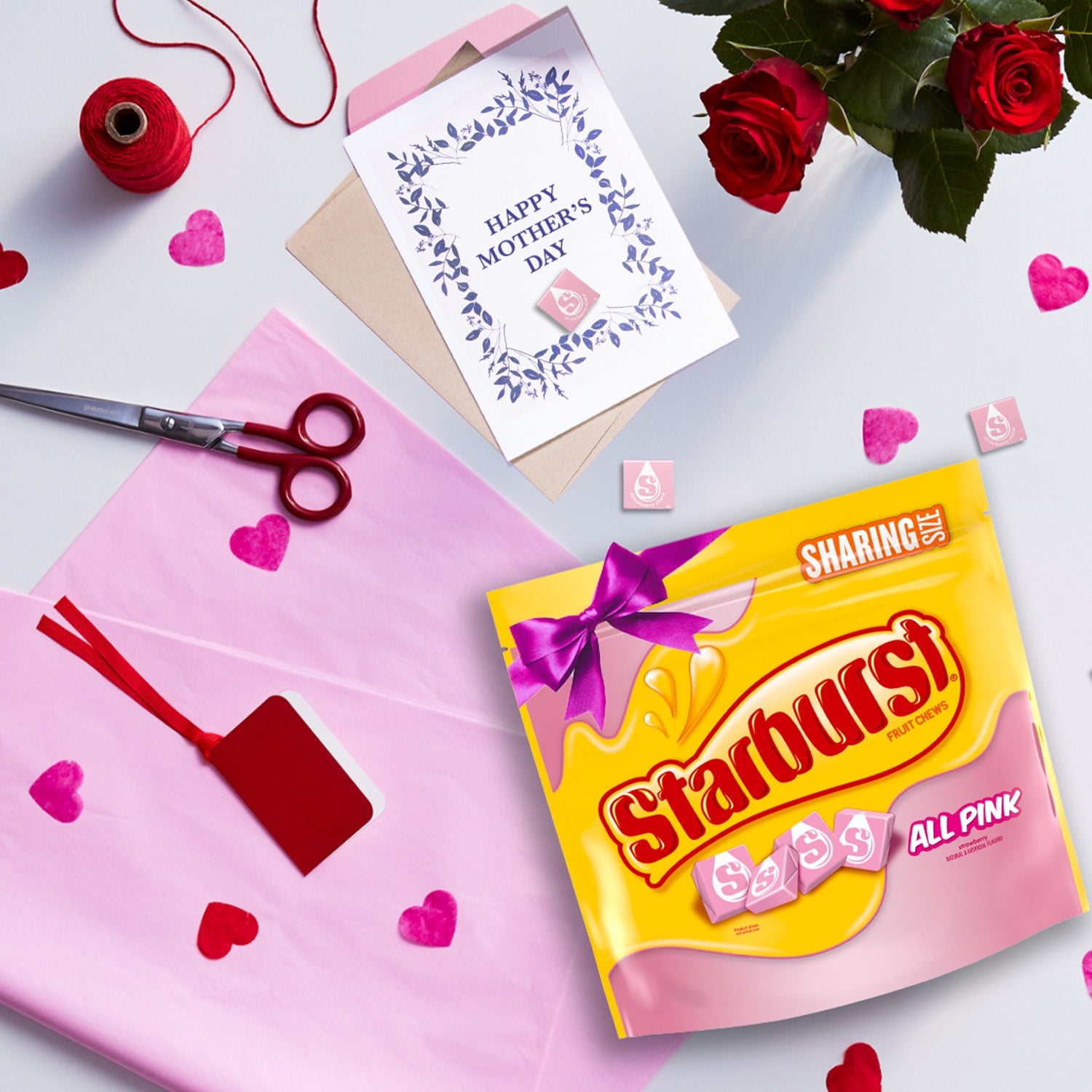 Starburst All Pink Fruit Chews Chewy Candy, Sharing Size, 15.6 oz Bag