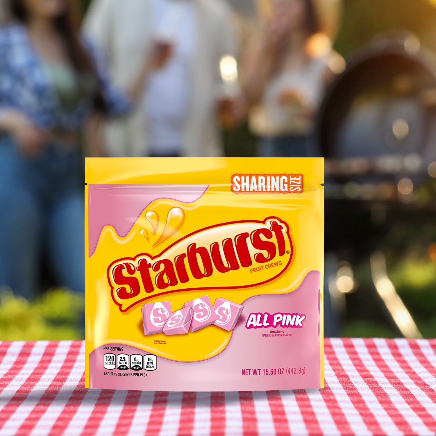 Starburst All Pink Fruit Chews Chewy Candy, Sharing Size, 15.6 oz Bag