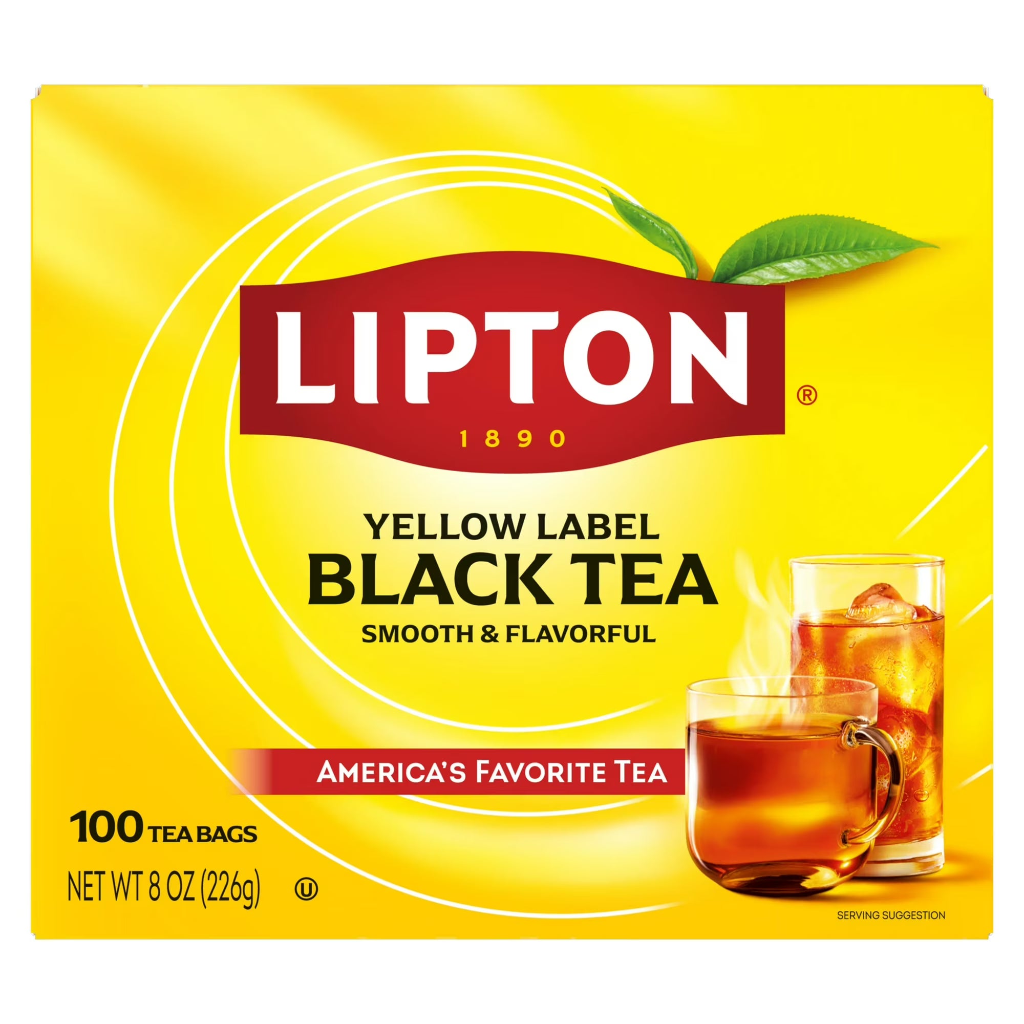 Lipton Black Tea Bags, 100 Count Classic Smooth Breakfast Tea