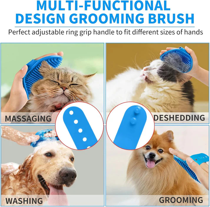 Top 3PCS Dog Bath Brushes for Easy Grooming – Scrub, Shampoo & Shine Your Pet’s Coat